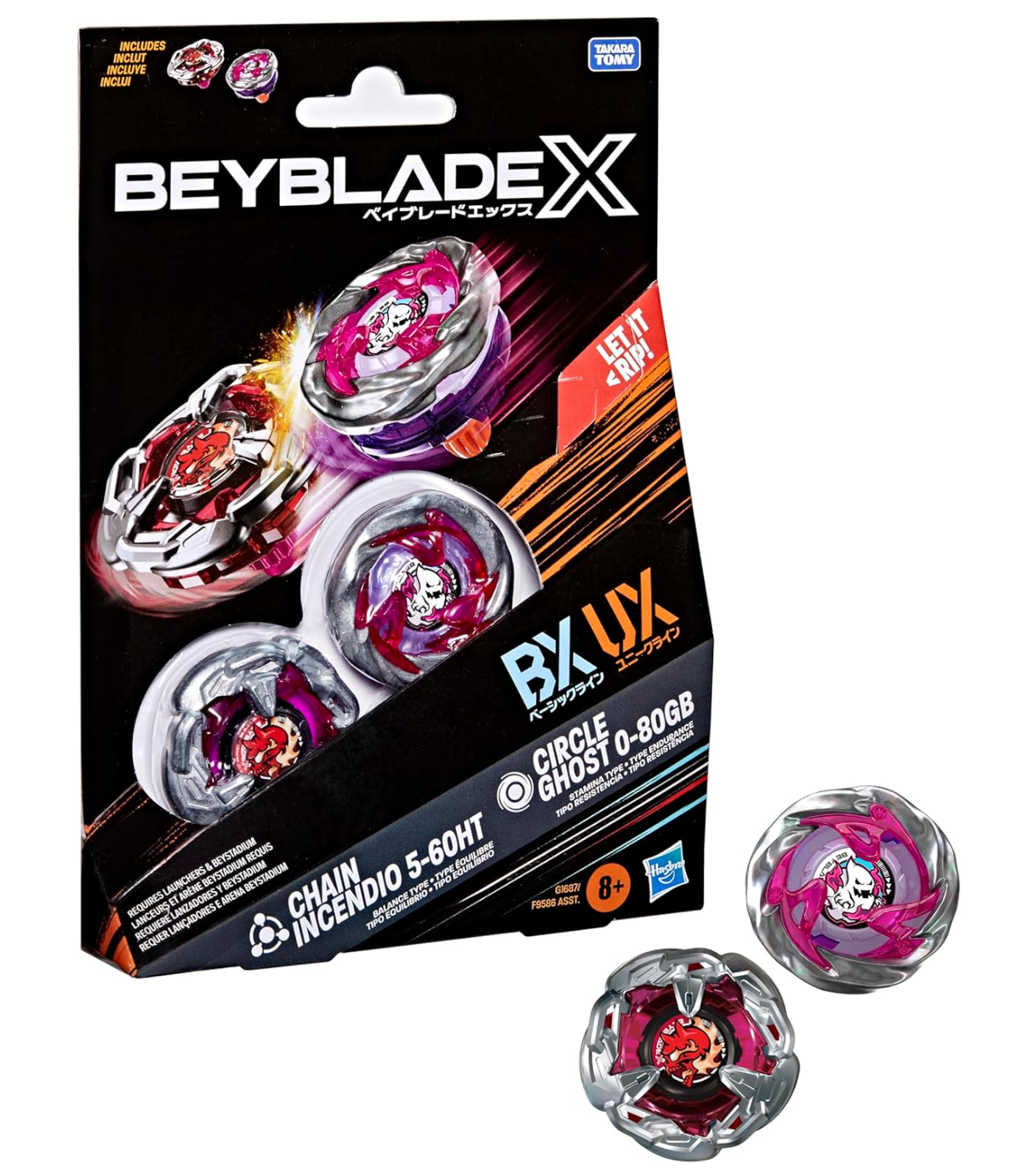 Beyblade X Circle Ghost 0-80GB UX & Chain Incendio 5-60HT