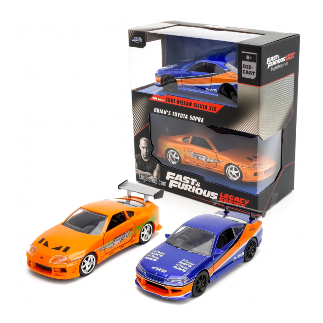 JADA FAST AND FURIOUS: Legacy Series 2001 Nissan Silvia 515 & Brian's Toyota Supra