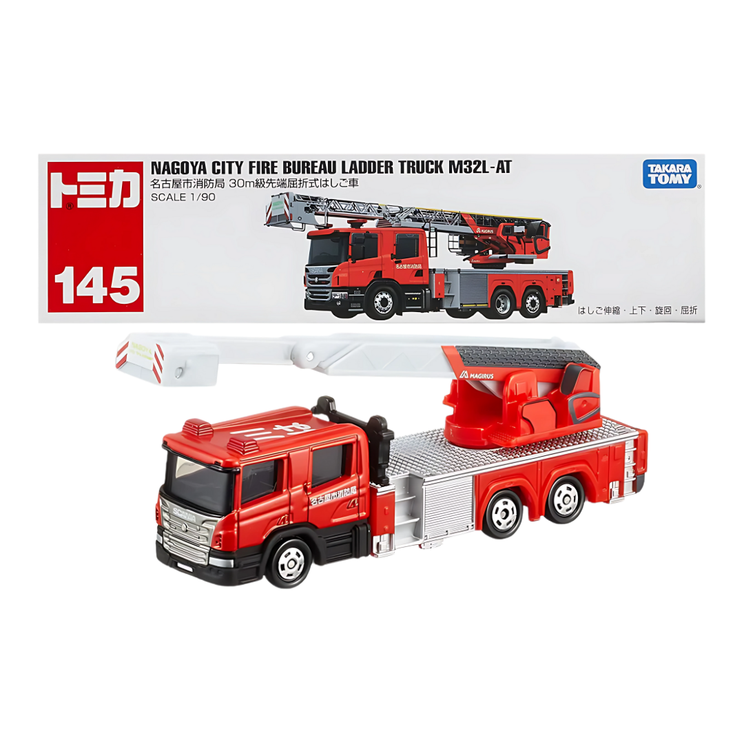 Tomica No. 145 Nagoya City Fire Bureau Ladder Truck M32L-AT