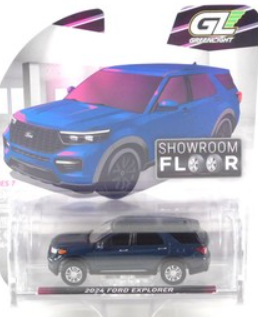 2024 Ford Explorer Stone Blue "Showroom Floor" Series 7 1/64 Diecast Model Car by Greenlight