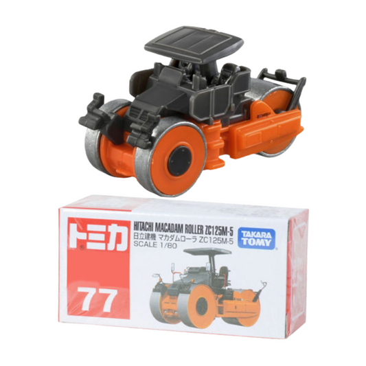 TOMICA No. 77-8 Hitachi Macadam Roller ZC125M