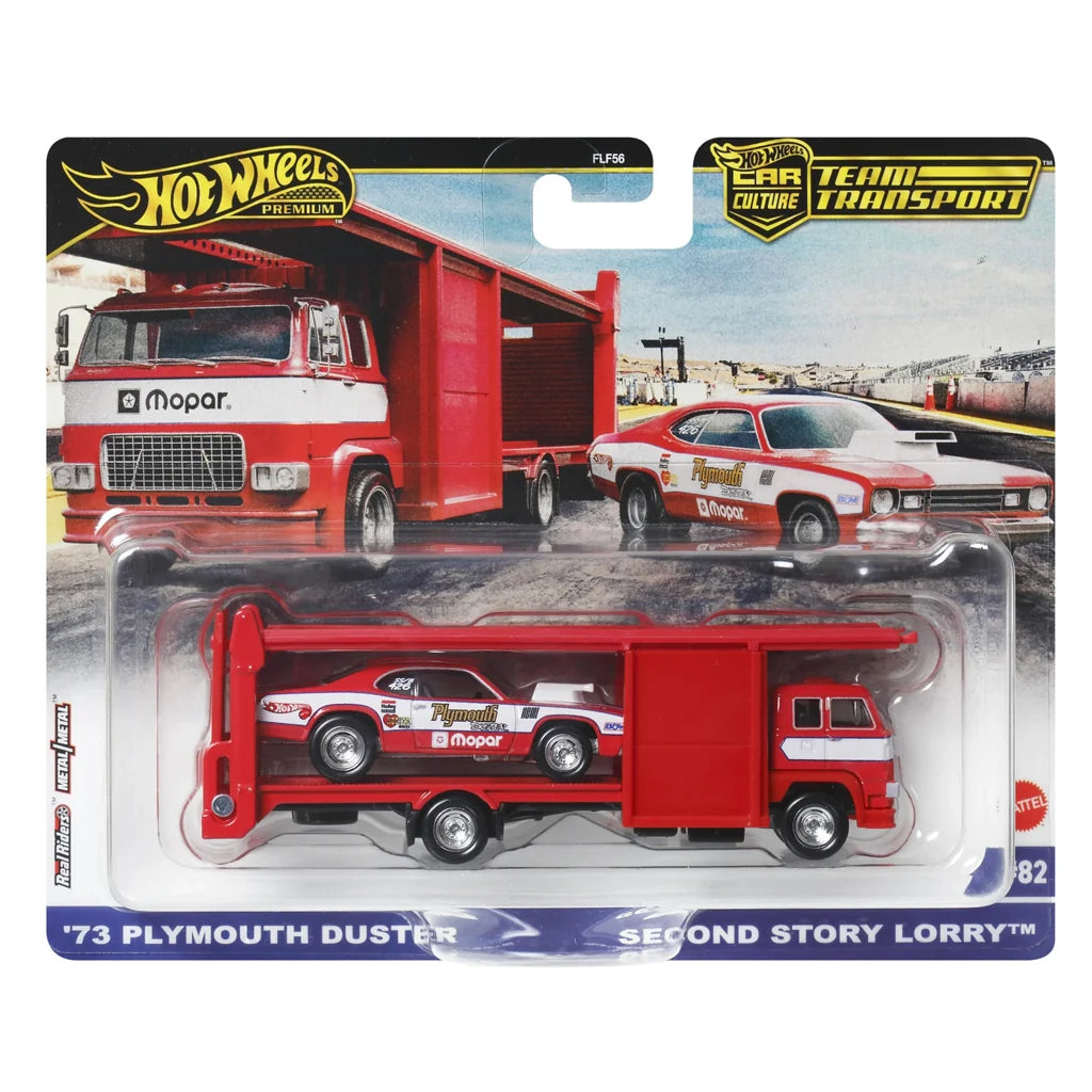 Hot Wheels Premium Team Transport - '73 Plymouth Duster & Second Story Lorry